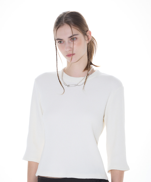 LARTIGENT(ラーティゼン)の「L14 WAFFLE T-SHIRT(IVORY)(Tシャツ/カットソー・レディース・その他・FREE)」の2枚目の写真