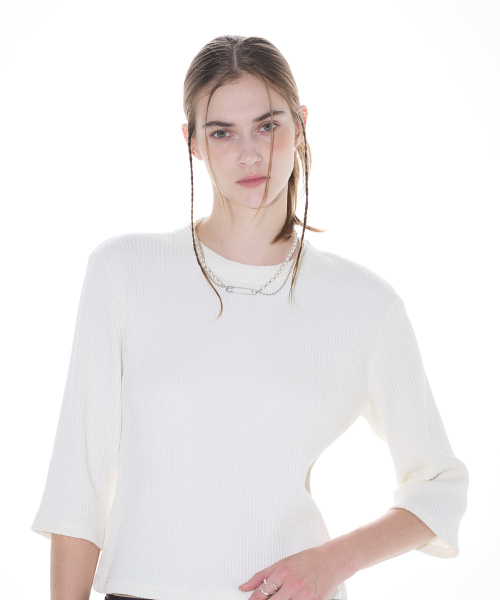 LARTIGENT(ラーティゼン)の「L14 WAFFLE T-SHIRT(IVORY)(Tシャツ/カットソー・レディース・その他・FREE)」の3枚目の写真