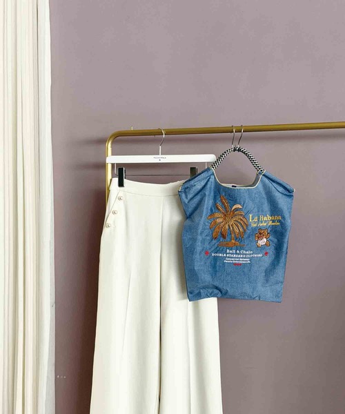 DOUBLE STANDARD CLOTHING（ダブルスタンダードクロージング）の「[Ball&Chain×DOUBLE STANDARD CLOTHING]ラ ハバナ ミニショッピングバッグ（エコバッグ/サブバッグ・レディース・ブラック/ブルー・M）」の5枚目の写真
