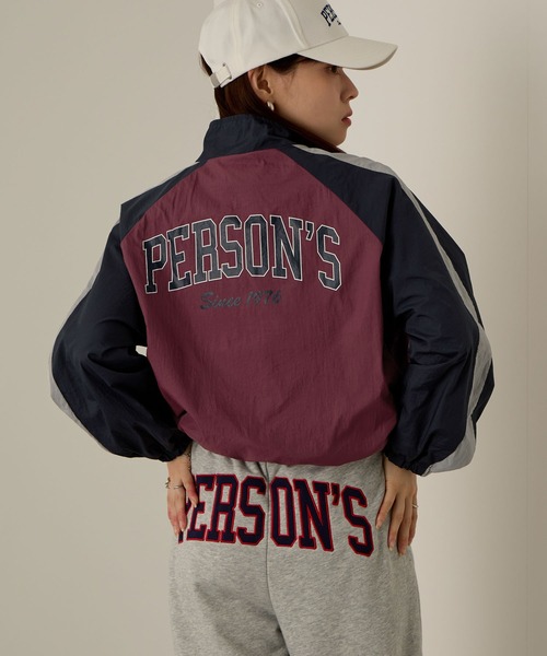 PERSON'S（パーソンズ）の「PERSON'S 別注デザイン 切替えトラックジャケット（ブルゾン・レディース・グレー/ワインレッド/グリーン・S/FREE）」の7枚目の写真