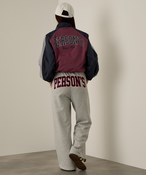 PERSON'S（パーソンズ）の「PERSON'S 別注デザイン 切替えトラックジャケット（ブルゾン・レディース・グレー/ワインレッド/グリーン・S/FREE）」の9枚目の写真