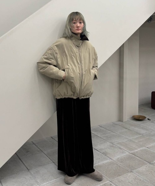 anuke(アンヌーク)の「Velour Collar Blouzon(ブルゾン・レディース・オリーブ/チャコールグレー・36inch/38inch)」の11枚目の写真