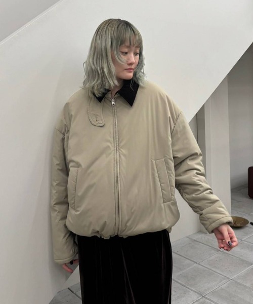 anuke(アンヌーク)の「Velour Collar Blouzon(ブルゾン・レディース・オリーブ/チャコールグレー・36inch/38inch)」の12枚目の写真