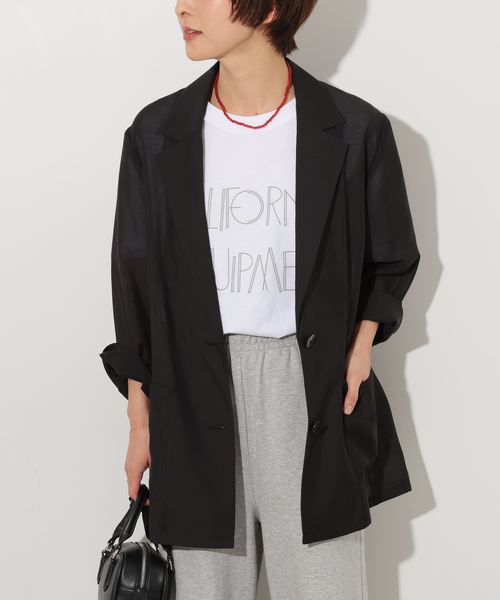 JOURNAL STANDARD relume（ジャーナルスタンダード　レリューム）の「《追加》シングルシアージャケット（テーラードジャケット・レディース・ベージュ/ブラック/アイボリー・FREE）」の7枚目の写真
