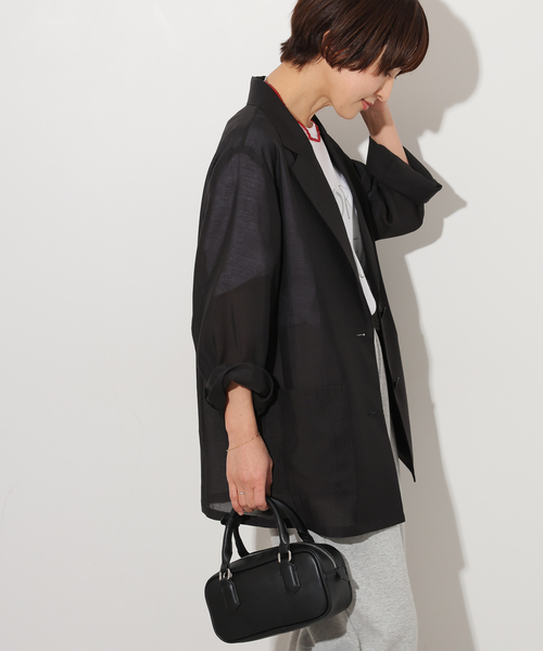 JOURNAL STANDARD relume（ジャーナルスタンダード　レリューム）の「《追加》シングルシアージャケット（テーラードジャケット・レディース・ベージュ/ブラック/アイボリー・FREE）」の8枚目の写真