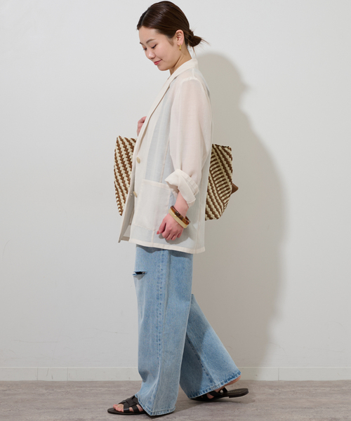 JOURNAL STANDARD relume（ジャーナルスタンダード　レリューム）の「《追加》シングルシアージャケット（テーラードジャケット・レディース・ベージュ/ブラック/アイボリー・FREE）」の11枚目の写真