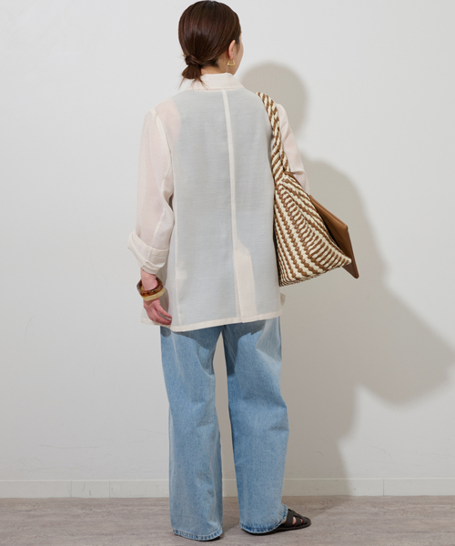 JOURNAL STANDARD relume（ジャーナルスタンダード　レリューム）の「《追加》シングルシアージャケット（テーラードジャケット・レディース・ベージュ/ブラック/アイボリー・FREE）」の12枚目の写真