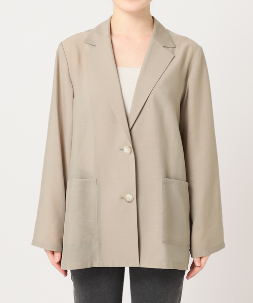 JOURNAL STANDARD relume(ジャーナルスタンダード レリューム)の「《追加》シングルシアージャケット(テーラードジャケット・レディース・ベージュ/ブラック/アイボリー・FREE)」の6枚目の写真
