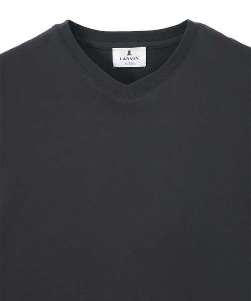 LANVIN en Bleu(ランバンオンブルー)の「シルキータッチ Vネック Tシャツ(Tシャツ/カットソー・メンズ・チャコールグレー/ブラック/ホワイト・46/48/50/52)」の17枚目の写真