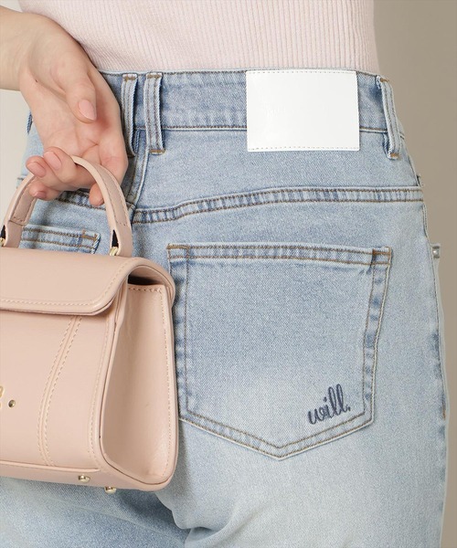 WILLSELECTION（ウィルセレクション）の「ロゴ刺繍セミフレアデニムパンツ（デニムパンツ・レディース・ブルー/ライトブルー・MEDIUM/SMALL）」の14枚目の写真