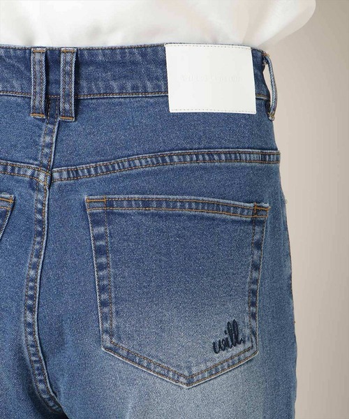 WILLSELECTION（ウィルセレクション）の「ロゴ刺繍セミフレアデニムパンツ（デニムパンツ・レディース・ブルー/ライトブルー・MEDIUM/SMALL）」の6枚目の写真