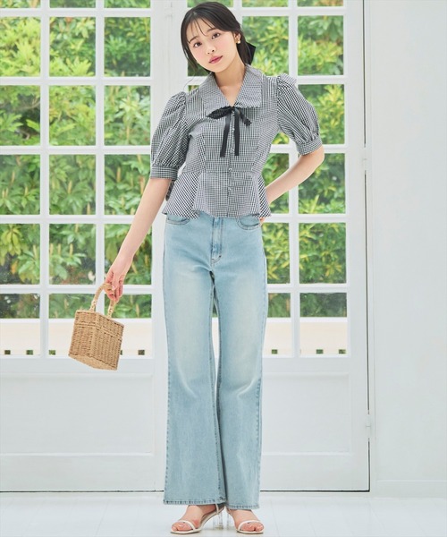 WILLSELECTION(ウィルセレクション)の「ロゴ刺繍セミフレアデニムパンツ(デニムパンツ・レディース・ブルー/ライトブルー・MEDIUM/SMALL)」の18枚目の写真