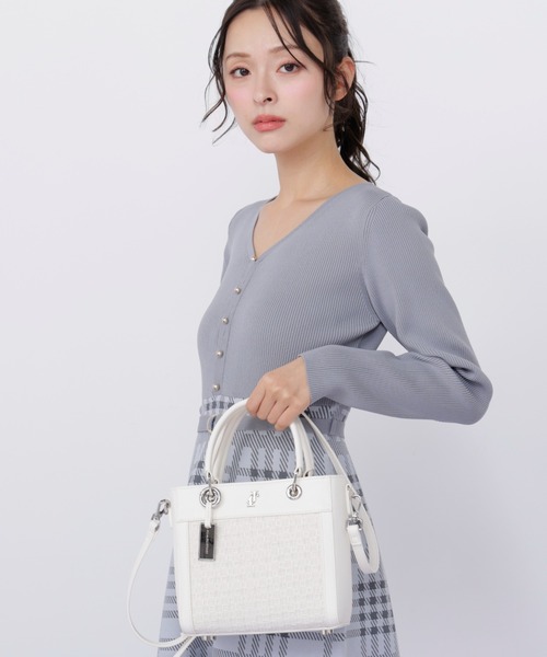 JILL by JILL STUART（ジルバイジルスチュアート）の「クロスJツイードトートバッグ（ハンドバッグ・レディース・ブルー/ホワイト・FREE）」の21枚目の写真