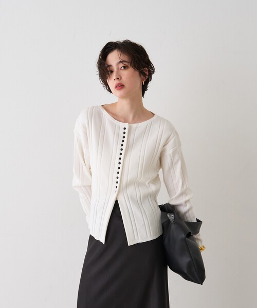 Rouge vif(ルージュヴィフ)の「【CHIMERE/シメール】レザーワイドワンハンドル(ハンドバッグ・レディース・オフホワイト/ブラック・フリー)」の14枚目の写真