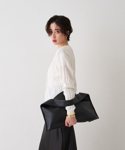 Rouge vif(ルージュヴィフ)の「【CHIMERE/シメール】レザーワイドワンハンドル(ハンドバッグ・レディース・オフホワイト/ブラック・フリー)」の15枚目の写真