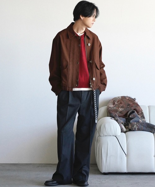 WYM LIDNM（ウィム バイ リドム）の「METAL TOGGLE TWILL DECK BLOUSON（ブルゾン・メンズ・ブラウン/ブラック・S/M/L）」の15枚目の写真