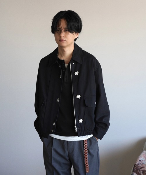 WYM LIDNM（ウィム バイ リドム）の「METAL TOGGLE TWILL DECK BLOUSON（ブルゾン・メンズ・ブラウン/ブラック・S/M/L）」の3枚目の写真