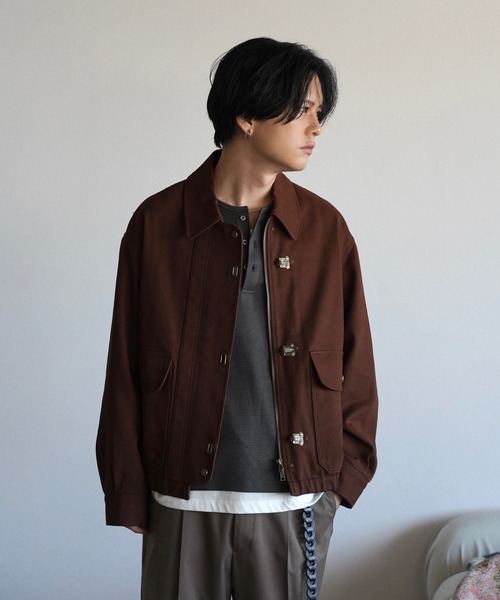 WYM LIDNM（ウィム バイ リドム）の「METAL TOGGLE TWILL DECK BLOUSON（ブルゾン・メンズ・ブラウン/ブラック・S/M/L）」の17枚目の写真