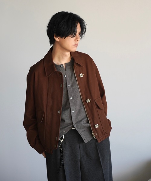 WYM LIDNM（ウィム バイ リドム）の「METAL TOGGLE TWILL DECK BLOUSON（ブルゾン・メンズ・ブラウン/ブラック・S/M/L）」の12枚目の写真