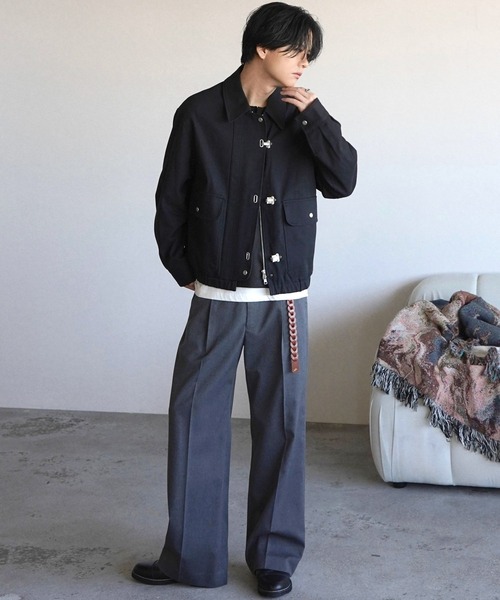 WYM LIDNM（ウィム バイ リドム）の「METAL TOGGLE TWILL DECK BLOUSON（ブルゾン・メンズ・ブラウン/ブラック・S/M/L）」の7枚目の写真