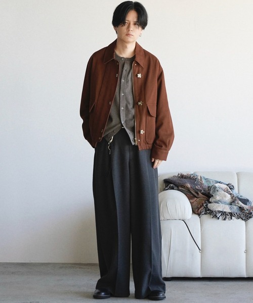 WYM LIDNM（ウィム バイ リドム）の「METAL TOGGLE TWILL DECK BLOUSON（ブルゾン・メンズ・ブラウン/ブラック・S/M/L）」の14枚目の写真