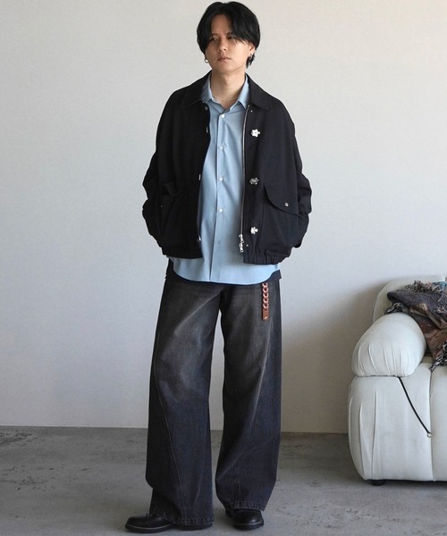 WYM LIDNM（ウィム バイ リドム）の「METAL TOGGLE TWILL DECK BLOUSON（ブルゾン・メンズ・ブラウン/ブラック・S/M/L）」の5枚目の写真