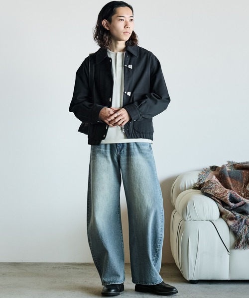 WYM LIDNM（ウィム バイ リドム）の「METAL TOGGLE TWILL DECK BLOUSON（ブルゾン・メンズ・ブラウン/ブラック・S/M/L）」の9枚目の写真