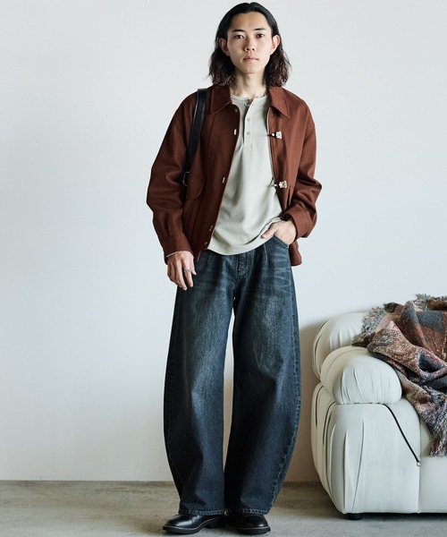 WYM LIDNM（ウィム バイ リドム）の「METAL TOGGLE TWILL DECK BLOUSON（ブルゾン・メンズ・ブラウン/ブラック・S/M/L）」の19枚目の写真