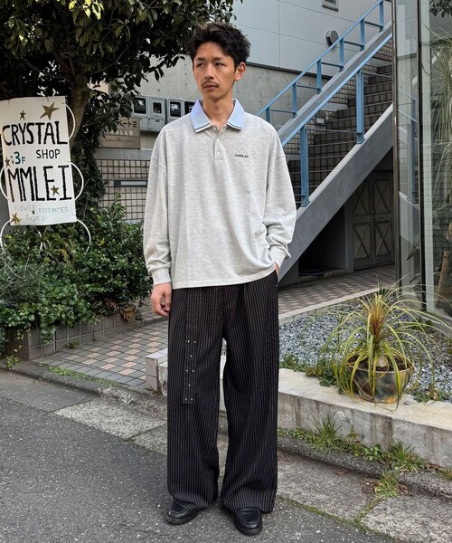 CIAOPANIC（チャオパニック）の「レイヤードカラー鹿子ポロシャツ（Tシャツ/カットソー・レディース・カーキ/グレー/ネイビー・LARGE/MEDIUM）」の8枚目の写真