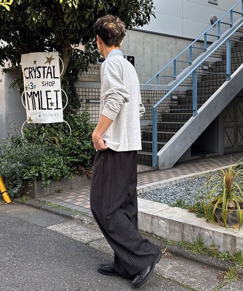 CIAOPANIC（チャオパニック）の「レイヤードカラー鹿子ポロシャツ（Tシャツ/カットソー・レディース・カーキ/グレー/ネイビー・LARGE/MEDIUM）」の10枚目の写真