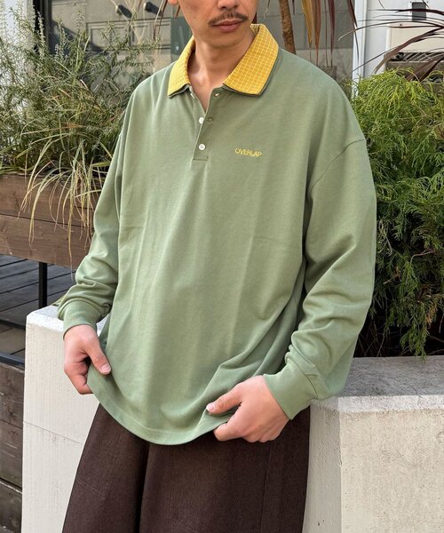 CIAOPANIC（チャオパニック）の「レイヤードカラー鹿子ポロシャツ（Tシャツ/カットソー・レディース・カーキ/グレー/ネイビー・LARGE/MEDIUM）」の12枚目の写真