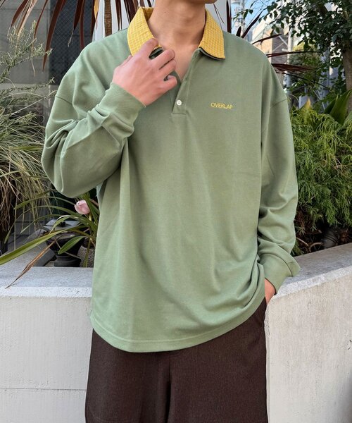 CIAOPANIC（チャオパニック）の「レイヤードカラー鹿子ポロシャツ（Tシャツ/カットソー・レディース・カーキ/グレー/ネイビー・LARGE/MEDIUM）」の13枚目の写真