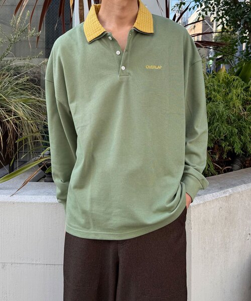 CIAOPANIC（チャオパニック）の「レイヤードカラー鹿子ポロシャツ（Tシャツ/カットソー・レディース・カーキ/グレー/ネイビー・LARGE/MEDIUM）」の14枚目の写真