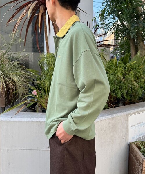 CIAOPANIC（チャオパニック）の「レイヤードカラー鹿子ポロシャツ（Tシャツ/カットソー・レディース・カーキ/グレー/ネイビー・LARGE/MEDIUM）」の15枚目の写真