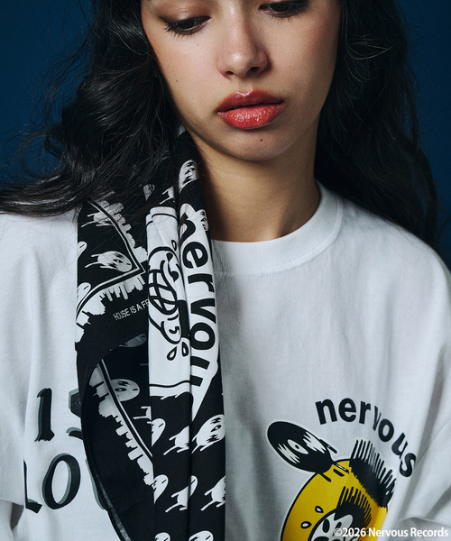 JOURNAL STANDARD（ジャーナルスタンダード）の「Nervous Records / ナーヴァス・レコーズ × JOURNAL STANDARD バンダナ（バンダナ/スカーフ・メンズ・ブラック/ブルー系その他・FREE）」の4枚目の写真