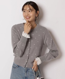 JUSGLITTY（ジャスグリッティー）の「プチドット刺繡カーディガン（ニット/セーター）」