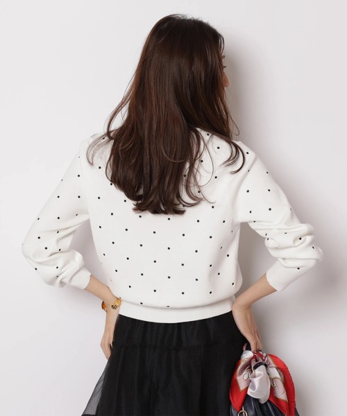 JUSGLITTY(ジャスグリッティー)の「プチドット刺繡カーディガン(ニット/セーター・レディース・グレー/グレイッシュベージュ/ホワイト・2)」の15枚目の写真