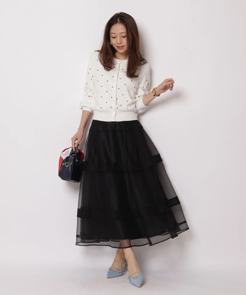 JUSGLITTY(ジャスグリッティー)の「プチドット刺繡カーディガン(ニット/セーター・レディース・グレー/グレイッシュベージュ/ホワイト・2)」の20枚目の写真