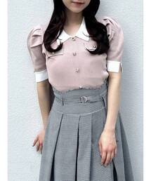 dazzlin | フロントボタンシャツカラーニットトップス(ニット/セーター)