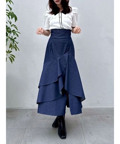 dazzlin（ダズリン）の「フロントボタンシャツカラーニットトップス（ニット/セーター・レディース・ブラック/ベージュ/ピンク/グレー/オフホワイト・FREE）」の21枚目の写真