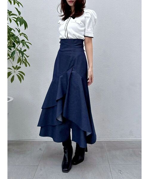 dazzlin（ダズリン）の「フロントボタンシャツカラーニットトップス（ニット/セーター・レディース・ブラック/ベージュ/ピンク/グレー/オフホワイト・FREE）」の22枚目の写真