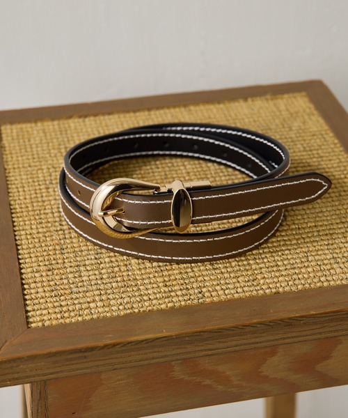 COLLAGE GALLARDAGALANTE（コラージュガリャルダガランテ）の「PAPILLONNER/リバーシブルステッチベルト（ベルト・レディース・ブラック/ブラック系その他・FREE）」の6枚目の写真