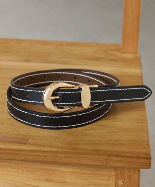 COLLAGE GALLARDAGALANTE（コラージュガリャルダガランテ）の「PAPILLONNER/リバーシブルステッチベルト（ベルト・レディース・ブラック/ブラック系その他・FREE）」の13枚目の写真