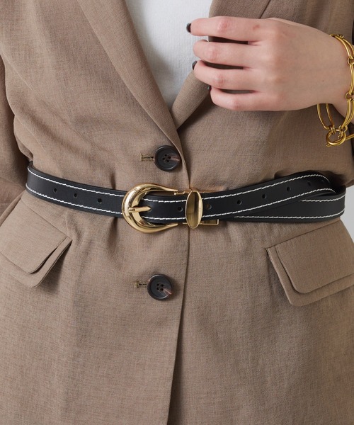 COLLAGE GALLARDAGALANTE（コラージュガリャルダガランテ）の「PAPILLONNER/リバーシブルステッチベルト（ベルト・レディース・ブラック/ブラック系その他・FREE）」の7枚目の写真