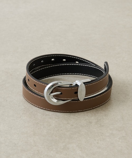 COLLAGE GALLARDAGALANTE（コラージュガリャルダガランテ）の「PAPILLONNER/リバーシブルステッチベルト（ベルト・レディース・ブラック/ブラック系その他・FREE）」の15枚目の写真