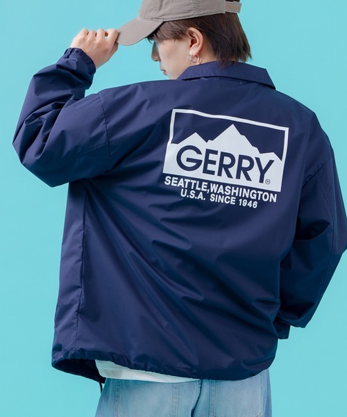 GERRY(ジェリー)の「【GERRY】別注 コーチジャケット(ナイロンジャケット・メンズ・グレー/ネイビー系/グレー系/ネイビー/ブラック系/ブラック・X-LARGE/LARGE/MEDIUM/SMALL)」の2枚目の写真