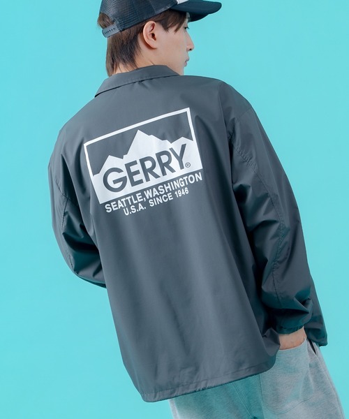 GERRY(ジェリー)の「【GERRY】別注 コーチジャケット(ナイロンジャケット・メンズ・グレー/ネイビー系/グレー系/ネイビー/ブラック系/ブラック・X-LARGE/LARGE/MEDIUM/SMALL)」の4枚目の写真