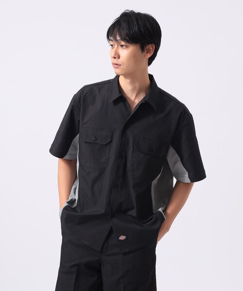 Dickies（ディッキーズ）の「【別注】Dickies / バイカラー ゴルフ ワークシャツ（シャツ/ブラウス・メンズ・ブラック/ブラウン/ネイビー・MEDIUM/LARGE/SMALL/X-LARGE）」の10枚目の写真