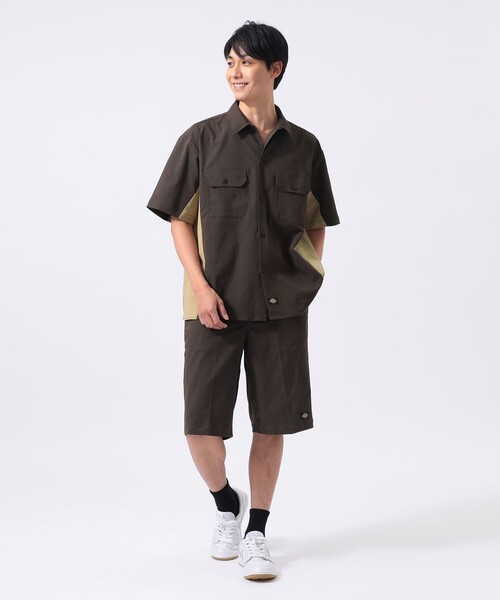 Dickies（ディッキーズ）の「【別注】Dickies / バイカラー ゴルフ ワークシャツ（シャツ/ブラウス・メンズ・ブラック/ブラウン/ネイビー・MEDIUM/LARGE/SMALL/X-LARGE）」の11枚目の写真