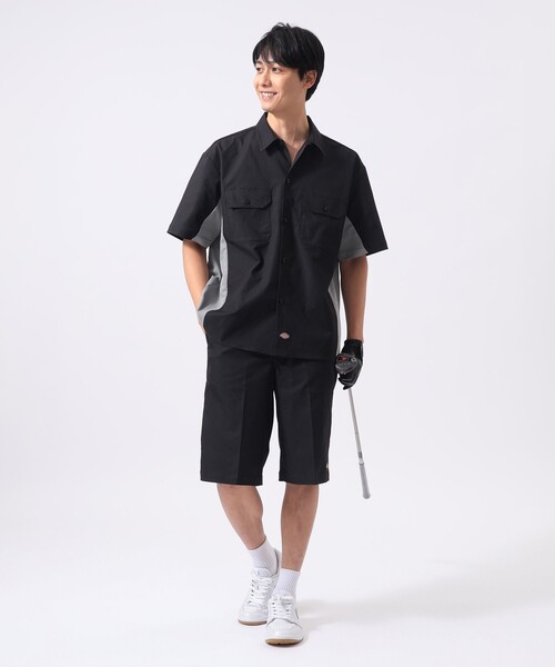 Dickies（ディッキーズ）の「【別注】Dickies / バイカラー ゴルフ ワークシャツ（シャツ/ブラウス・メンズ・ブラック/ブラウン/ネイビー・MEDIUM/LARGE/SMALL/X-LARGE）」の14枚目の写真